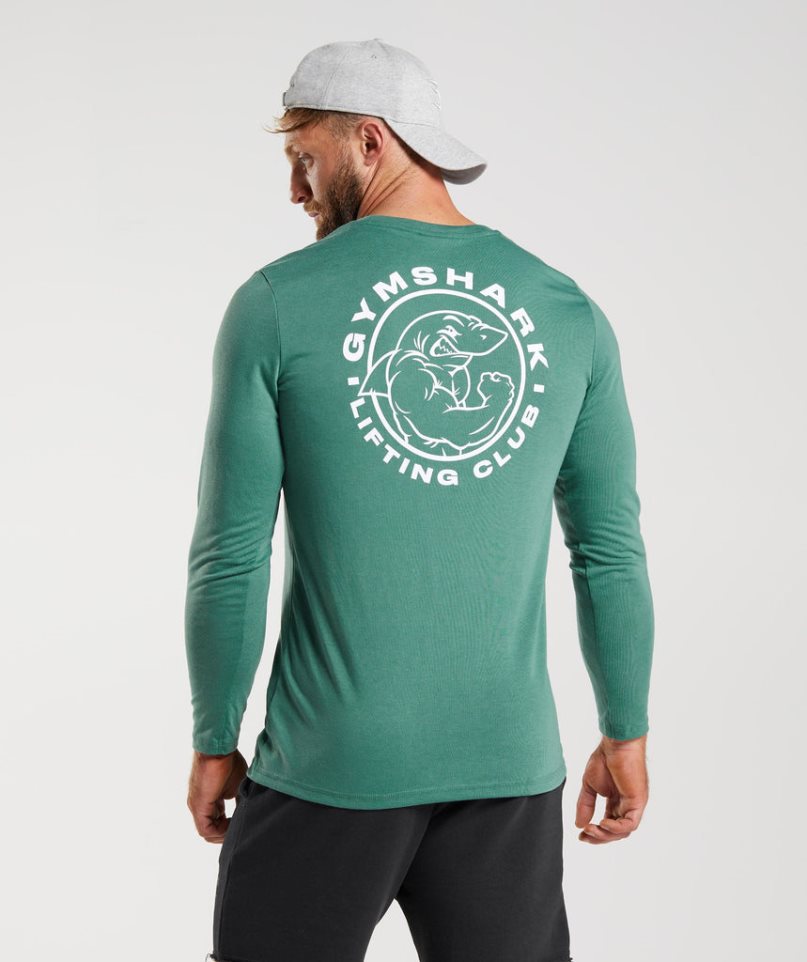 Camiseta Gymshark Legacy Long Sleeve Hombre Verdes | MX 790UAJ